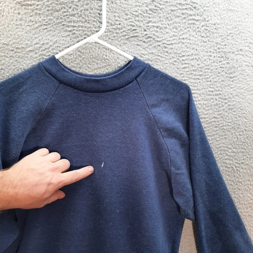 Vintage Healthknit Sweatshirt Men XL Blue Crewneck Pingree Park Colorado 80s 90s